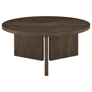 Aragon Round Panel Base Coffee Table Dark Rustic Mango - 706658