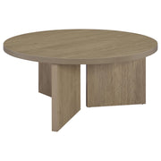 Aragon Round Panel Base Coffee Table Latte - 706678
