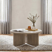 Aragon Round Panel Base Coffee Table Latte - 706678