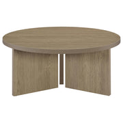 Aragon Round Panel Base Coffee Table Latte - 706678