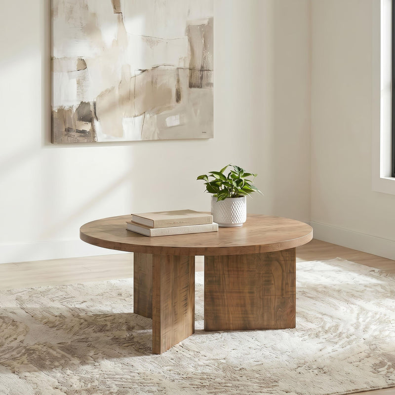 Aragon Round Panel Base Coffee Table Mango - 706668