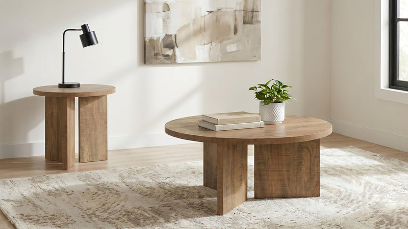 Aragon Round Panel Base Coffee Table Mango - 706668