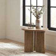 Aragon Round Panel Base End Table Mango - 706667