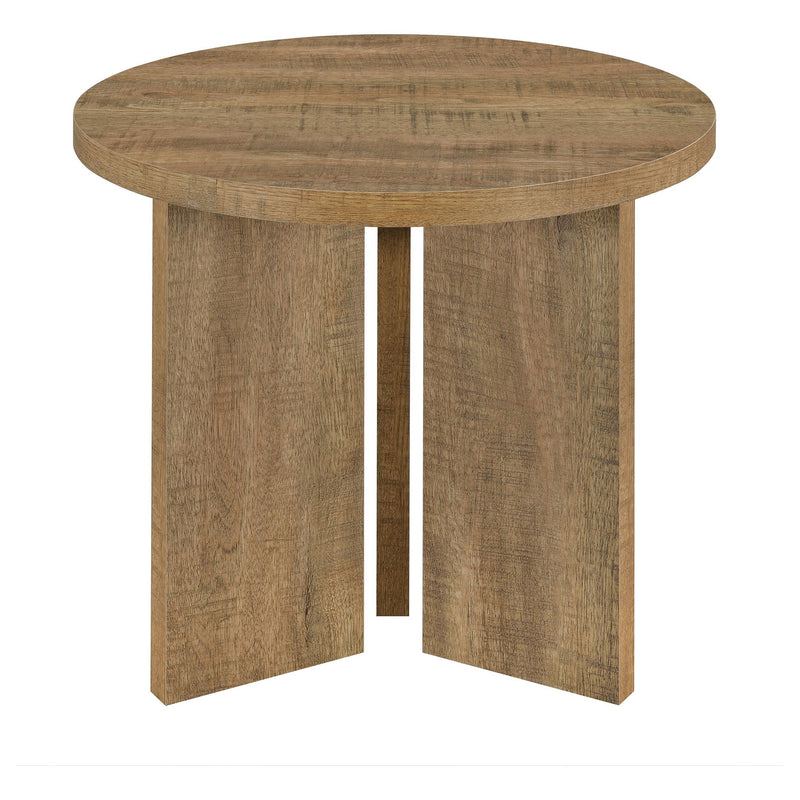 Aragon Round Panel Base End Table Mango - 706667