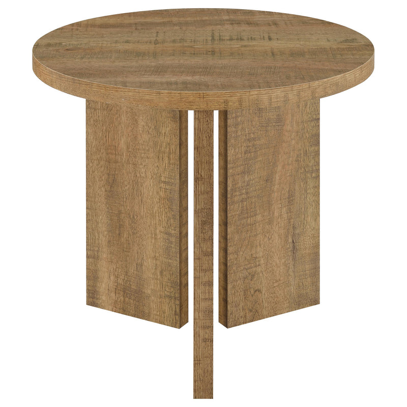 Aragon Round Panel Base End Table Mango - 706667