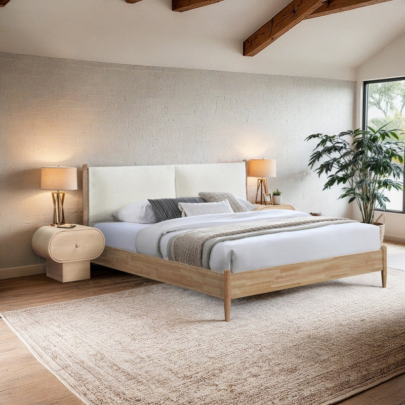 Arbor Fabric Upholstered King Bed in Cream - ArborCream-K