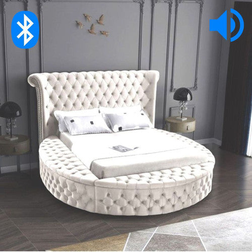 ARC-QUEEN BED BEIGE - ARC-QUEEN BED BEIGE
