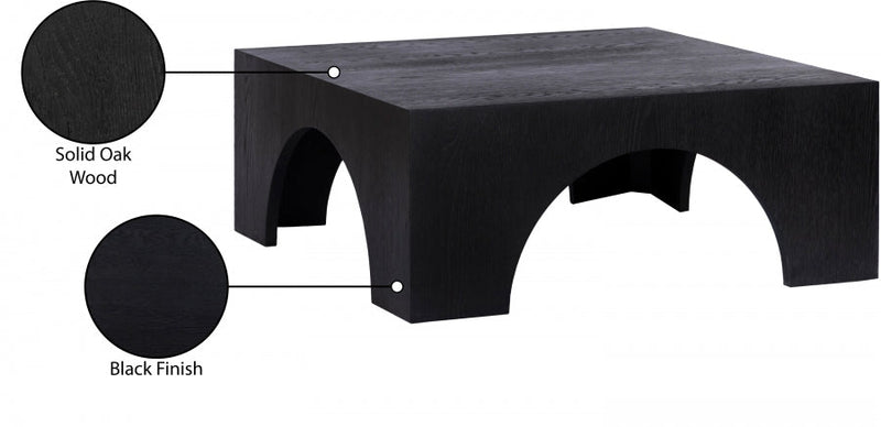 Arch Oak Wood Coffee Table in Black - 273Black-C