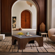 Arch Oak Wood Coffee Table in Brown - 273Brown-C