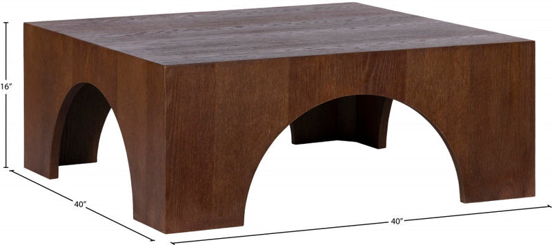 Arch Oak Wood Coffee Table in Brown - 273Brown-C