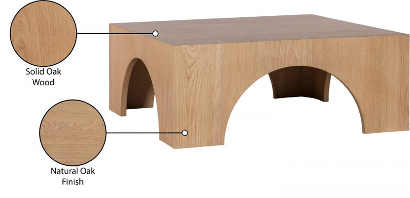 Arch Oak Wood Coffee Table in Natural - 273Oak-C