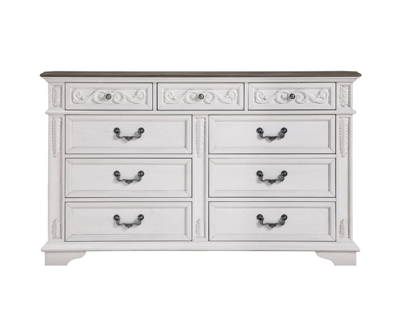 Archi - 9 Drawers White Dresser - B226-D