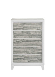 Arctic - Gray & White 5 Drawers Chest - B369-C