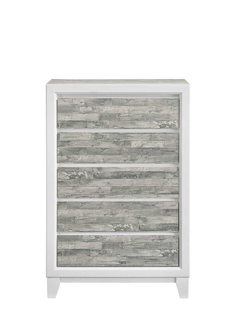 Arctic - Gray & White 5 Drawers Chest - B369-C