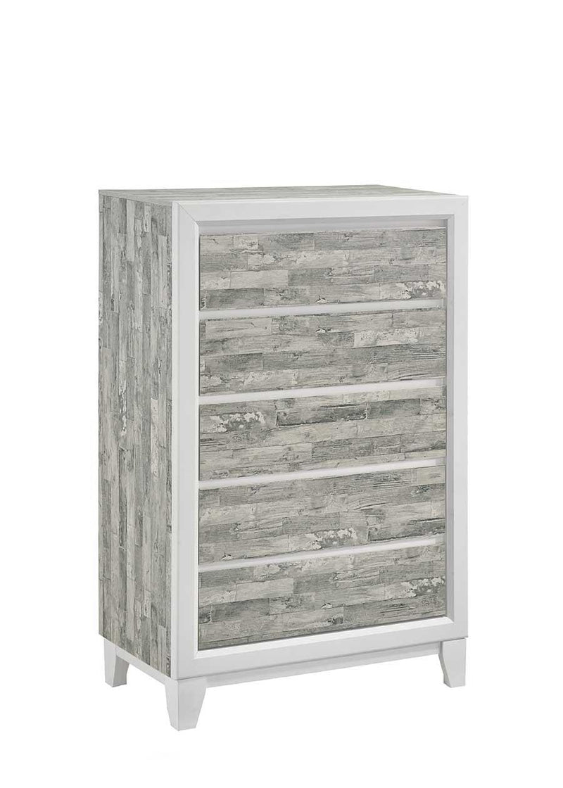 Arctic - Gray & White 5 Drawers Chest - B369-C