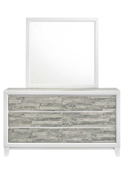 Arctic - Gray & White 6 Drawers Dresser - B369-D