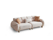 Arden 4-pieces (2 Sofa & 2 Chair) Livingroom in Cream - Brown - 200-ELIF-ARD-A600-3311