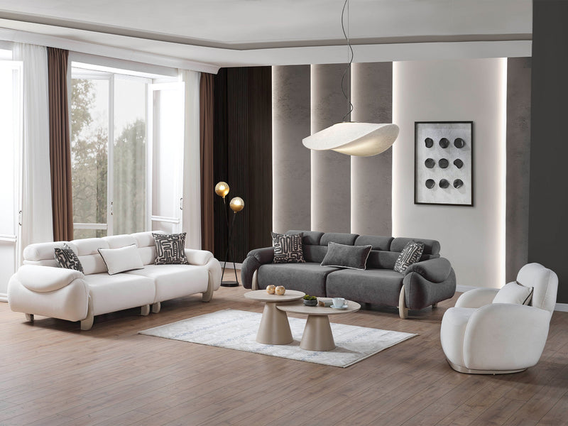 Arden 4-pieces (2 Sofa & 2 Chair) Livingroom in Cream - Brown - 200-ELIF-ARD-A600-3311
