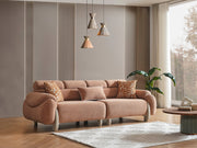 Arden 4-pieces (2 Sofa & 2 Chair) Livingroom in Cream - Brown - 200-ELIF-ARD-A600-3311