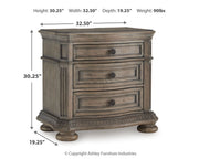 Ardenfield California King Upholstered Sleigh Bed with 2 Nightstands in Light Brown from Ashley - Luna Furniture