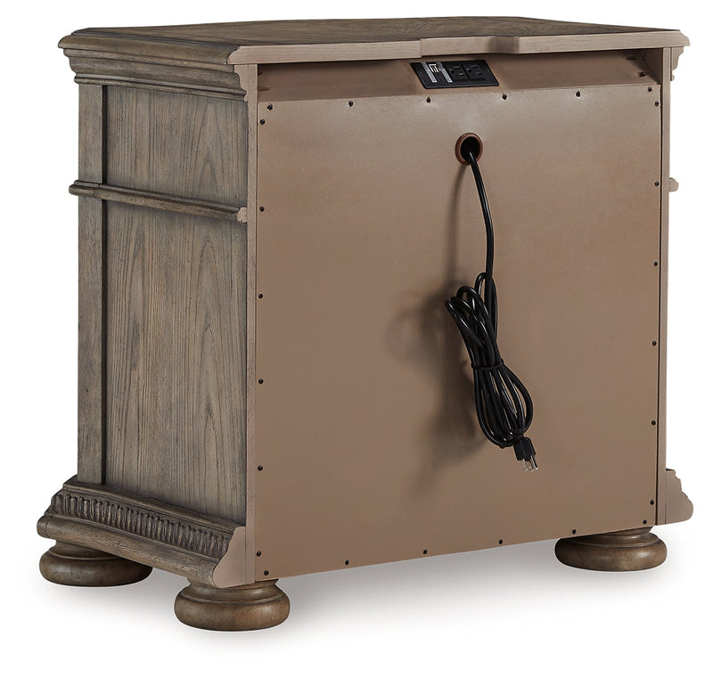 Ardenfield California King Upholstered Sleigh Bed with 2 Nightstands in Light Brown from Ashley - Luna Furniture