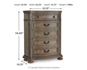Ardenfield California King Upholstered Sleigh Bed with Mirrored Dresser and Chest in Light Brown from Ashley - Luna Furniture