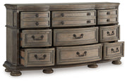 Ardenfield King Upholstered Sleigh Bed with Dresser and 2 Nightstands in Light Brown from Ashley - Luna Furniture