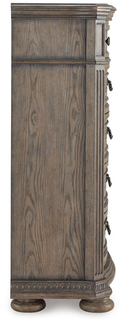 Ardenfield Light Brown California King Sleigh Bed, Chest and Nightstand - B944B6