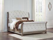 Ardenfield Light Brown California King Upholstered Sleigh Bed - B944B5