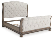 Ardenfield Light Brown California King Upholstered Sleigh Bed - B944B5