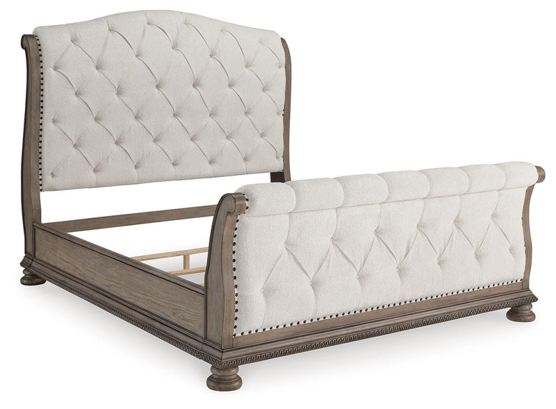 Ardenfield Light Brown California King Upholstered Sleigh Bed - B944B5