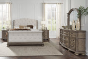 Ardenfield Light Brown Upholstered Sleigh Bedroom Set - Gate FurnitureBedroom Set