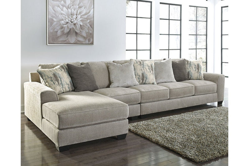 Ardsley Pewter 3 - Piece Large LAF Sofa Chaise - Gate FurnitureSectional