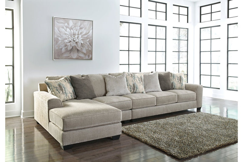 Ardsley Pewter 3 - Piece Large LAF Sofa Chaise - Gate FurnitureSectional