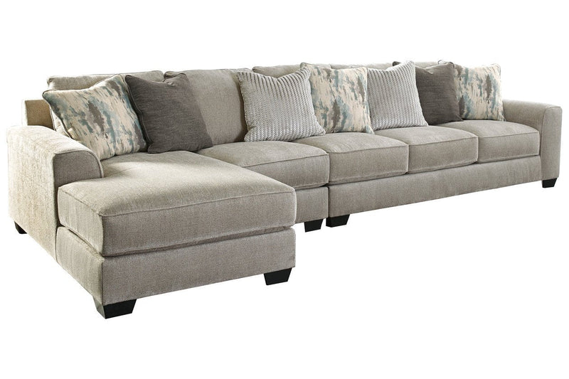 Ardsley Pewter 3 - Piece Large LAF Sofa Chaise - Gate FurnitureSectional