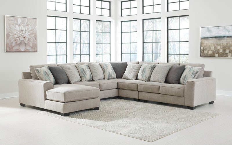 Ardsley Pewter 5 - Piece LAF Chaise Sectional - Gate FurnitureSectional