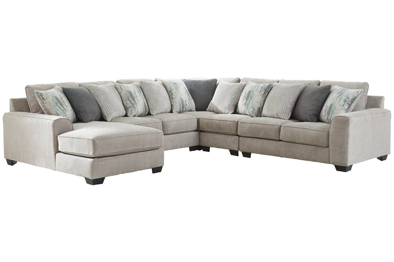 Ardsley Pewter 5 - Piece LAF Chaise Sectional - Gate FurnitureSectional