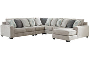 Ardsley Pewter 5 - Piece RAF Chaise Sectional - Gate FurnitureSectional