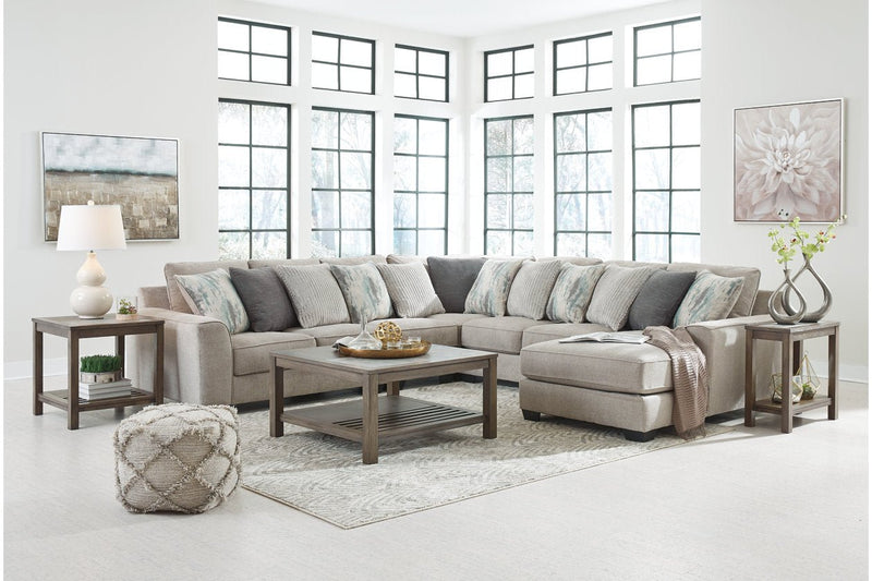 Ardsley Pewter 5 - Piece RAF Chaise Sectional - Gate FurnitureSectional
