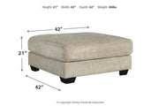 Ardsley Pewter Oversized Ottoman - Gate FurnitureOttoman
