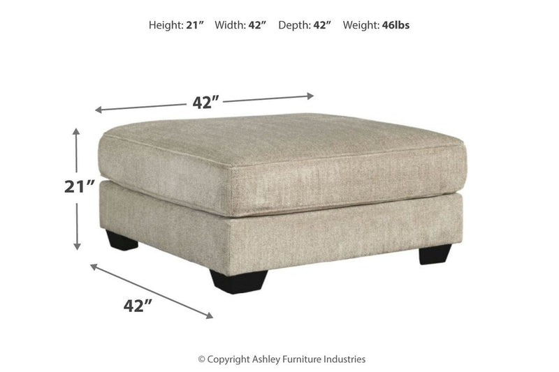 Ardsley Pewter Oversized Ottoman - Gate FurnitureOttoman