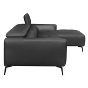 Argonne Black Leather RAF Sectional - Gate FurnitureSectional