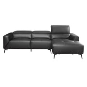 Argonne Black Leather RAF Sectional - Gate FurnitureSectional