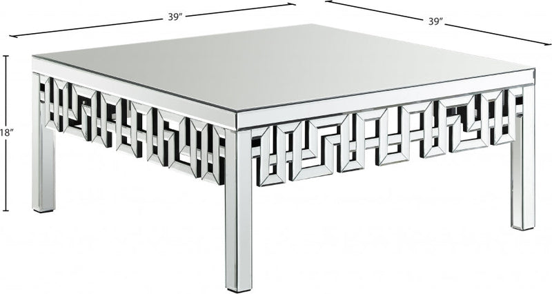 Aria Mirrored Coffee Table in Mirrored - 412-C