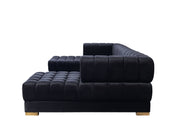 Ariana Black Velvet Double Chaise Sectional - Gate FurnitureSectional