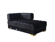 Ariana Black Velvet Double Chaise Sectional - Gate FurnitureSectional