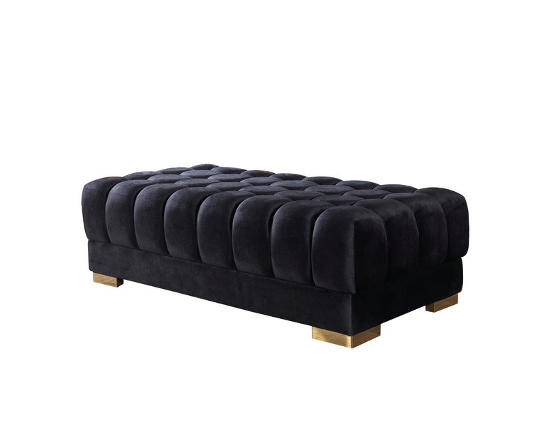 Ariana Black Velvet Double Chaise Sectional - Gate FurnitureSectional