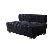 Ariana Black Velvet Double Chaise Sectional - Gate FurnitureSectional