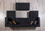 Ariana Black Velvet Double Chaise Sectional - Gate FurnitureSectional