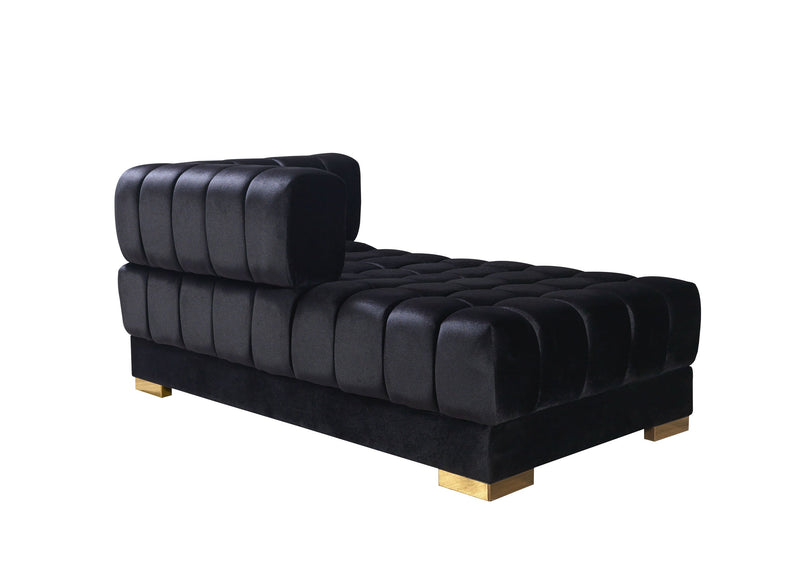 Ariana Black Velvet Double Chaise Sectional - Gate FurnitureSectional